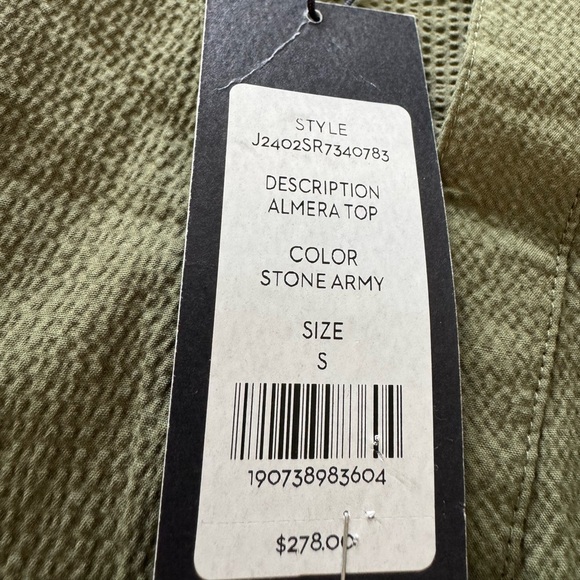 VERONICA BEARD Almera Collared Popover Blouse in Green Size Small NWT - Picture 12 of 12